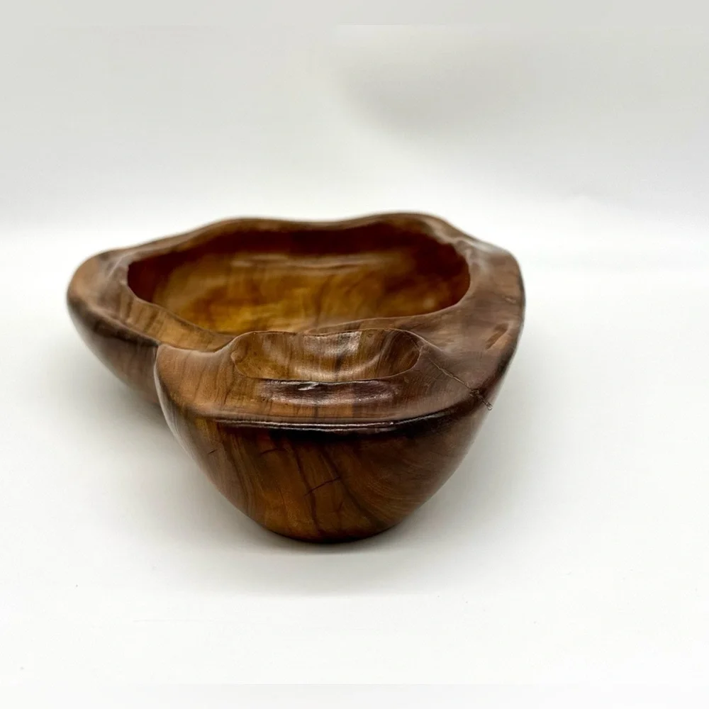 Vintage DAN KARNER Hand Carved Mid Century Wooden Serving Bowl Barcelona, Spain